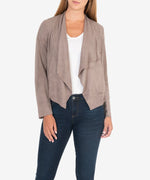 Tayanita Vegan Suede Jacket (Buff) Hover Image