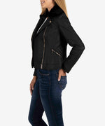 Layla Vegan Leather Moto Jacket Hover Image