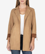 Faye Faux Suede Coat (Butterscotch) Main Image