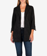 Faye Faux Suede Coat (Black) Main Image