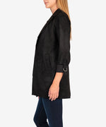 Faye Faux Suede Coat (Black) Hover Image