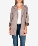 Faye Faux Suede Coat (Buff) Main Image