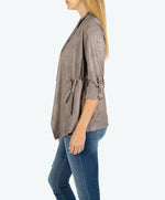 Dianne Faux Suede Drape Jacket Hover Image