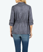 Dianne Faux Suede Drape Jacket Hover Image