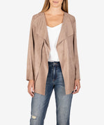 Bernette Faux Suede Drape Jacket Main Image