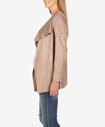 Bernette Faux Suede Drape Jacket Hover Image