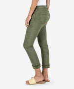 Amy Crop Straight Leg (Olive) Hover Image