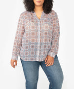 Jasmine Blouse, Plus (Champagne Tile Blue) Main Image