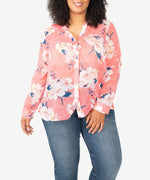 Jasmine Blouse, Plus (Gilted Posies Strawberry) Main Image