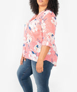 Jasmine Blouse, Plus (Gilted Posies Strawberry) Hover Image