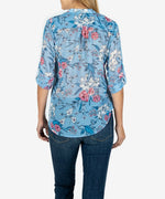 Jasmine Printed Top (Cannes Blue Heaven) Hover Image