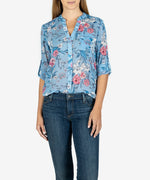 Jasmine Printed Top (Cannes Blue Heaven) Main Image