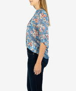 Jasmine Printed Top (Ferrara Blue Heaven) Hover Image