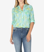 Jasmine Printed Top (Firenze Turquoise) Main Image