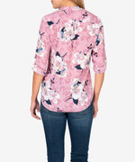 Jasmine Printed Blouse (Gilted Posies Dusty Rose) Hover Image