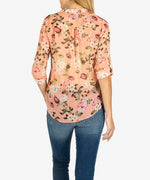 Jasmine Printed Top (Milan Coral) Hover Image