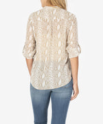 Jasmine Printed Top (Python Light Taupe) Hover Image