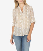 Jasmine Printed Top (Python Light Taupe) Main Image