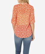 Jasmine Printed Top (Orange) Hover Image