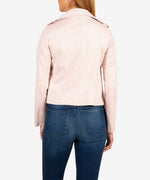 Jacee Faux Suede Moto Jacket, Final Sale (Light Rose) Hover Image