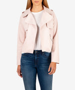 Jacee Faux Suede Moto Jacket, Final Sale (Light Rose) Main Image