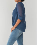 Kellen Wrap Top (Navy) Hover Image