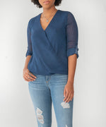 Kellen Wrap Top (Navy) Main Image