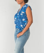 Leighton Wrap Top (Navy) Hover Image